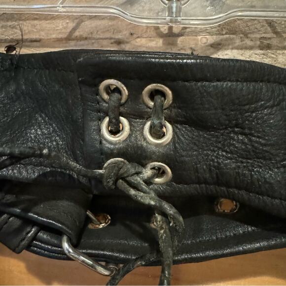 UNIK Premium Leather Motorcycle Zip Side Chaps Black Size S - Unisex - Bikercore - Picture 10 of 13